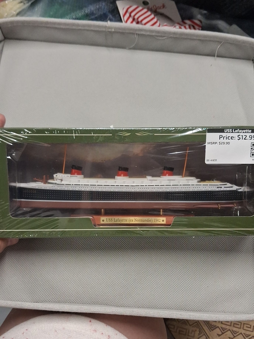 USS Lafayette Model Ship in White, Black and Red - Home Accents